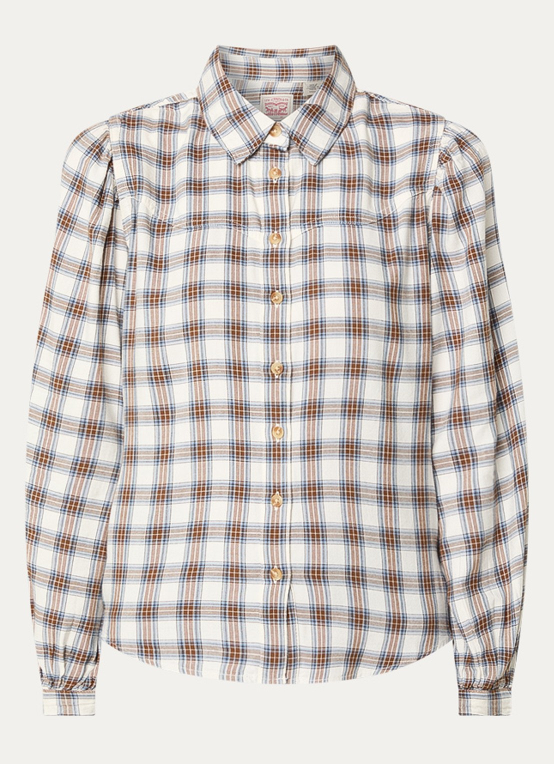 Levi's Blouse met ruitdessin - voorkant 3 beige