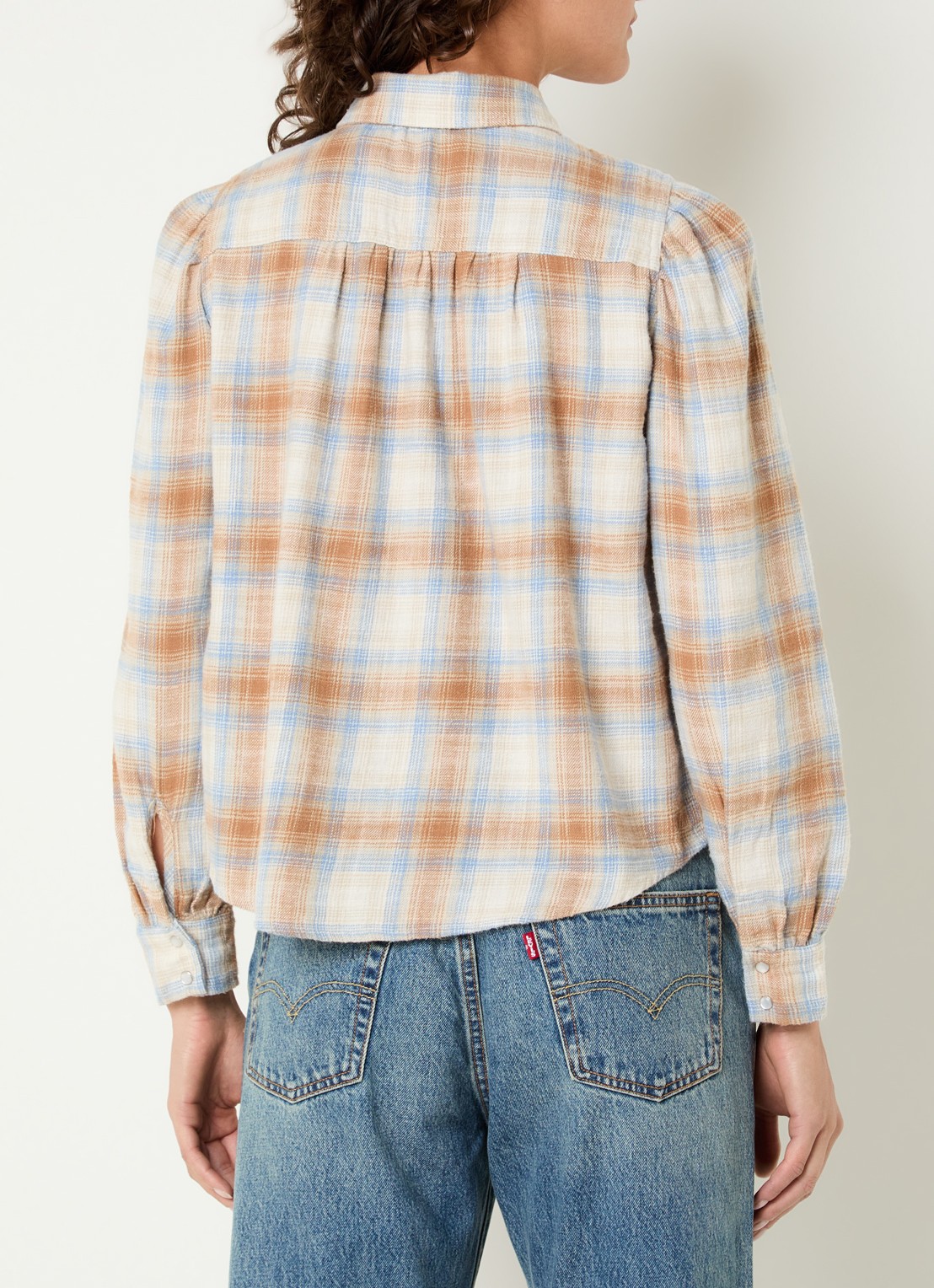 Levi's Blouse met ruitdessin - achterkant 4 beige