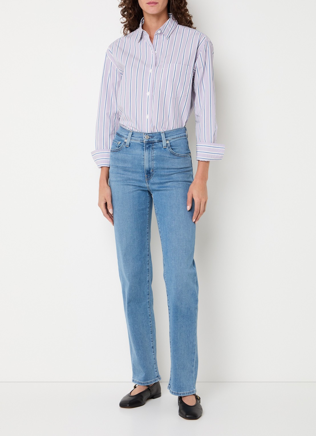 Levi's Blouse met streepprint - voorkant 4 lila