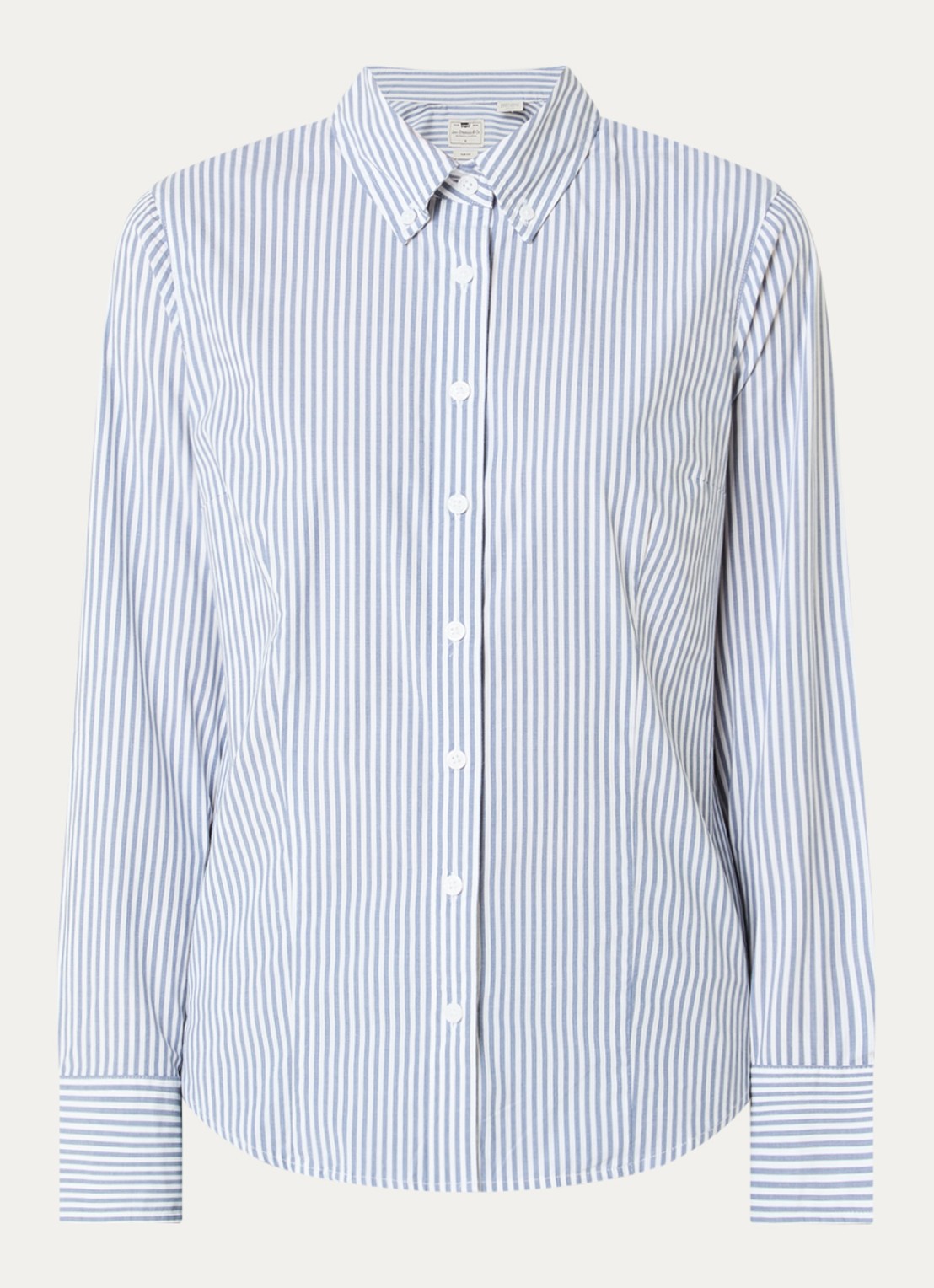 Levi's Blouse met streepprint - voorkant 2 staalblauw