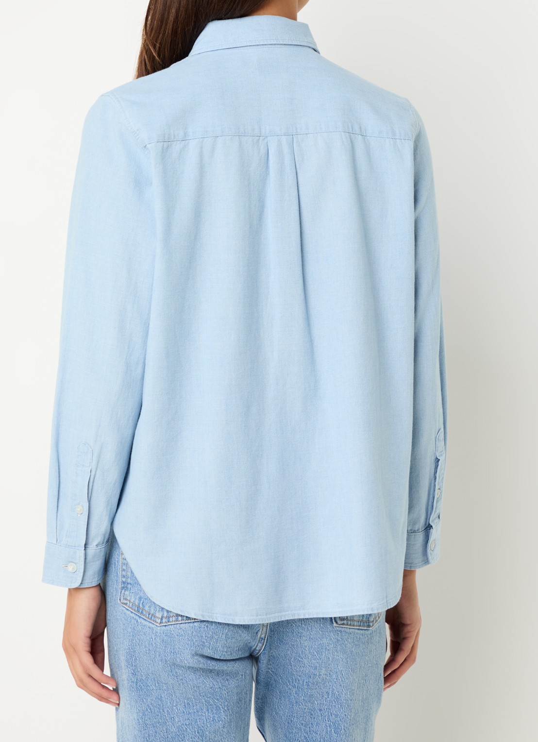 Levi's Blouse van chambray - achterkant 4 lichtblauw