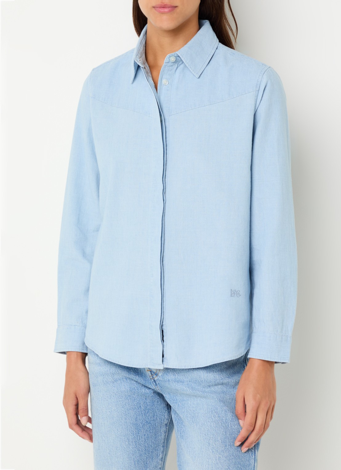 Levi's Blouse van chambray - detail lichtblauw