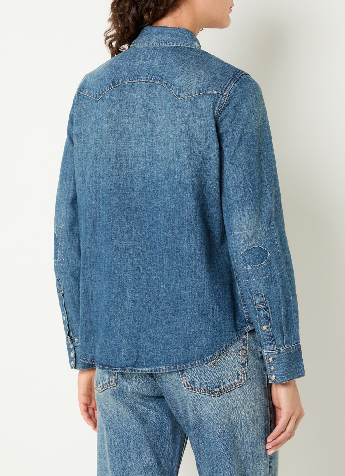 Levi's Blouse van chambray - achterkant 2 indigo