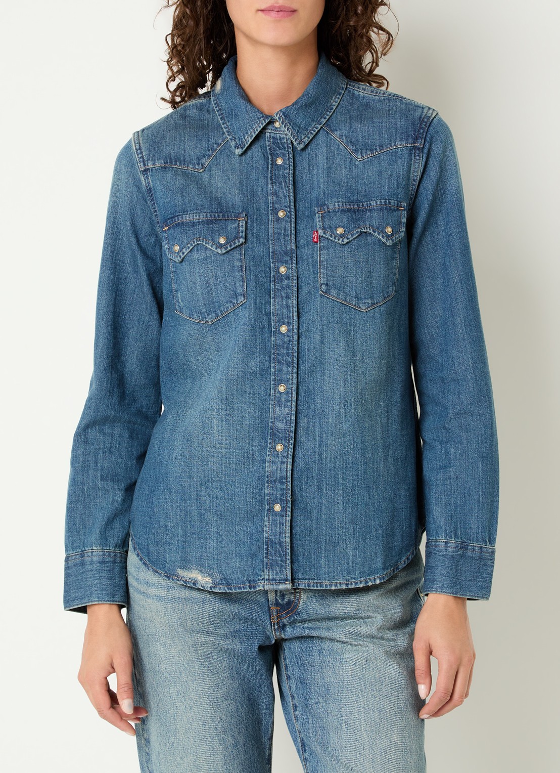 Levi's Blouse van chambray - detail indigo