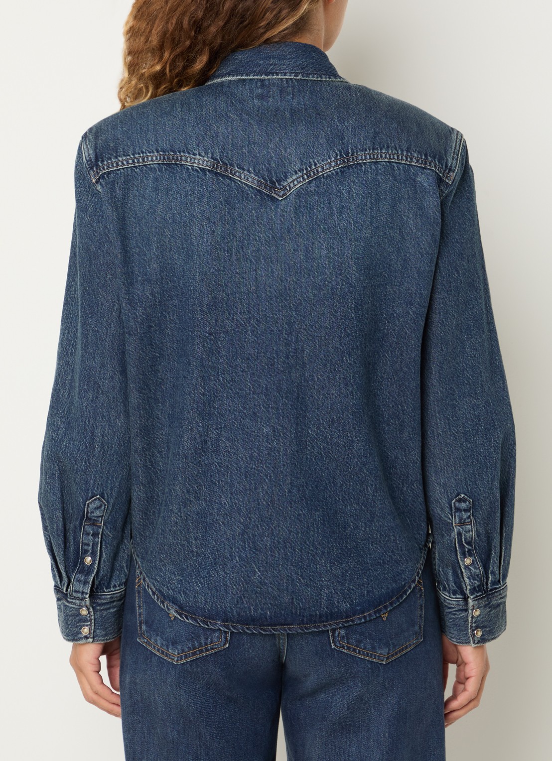 Levi's Blouse van denim met borstzakken - achterkant indigo