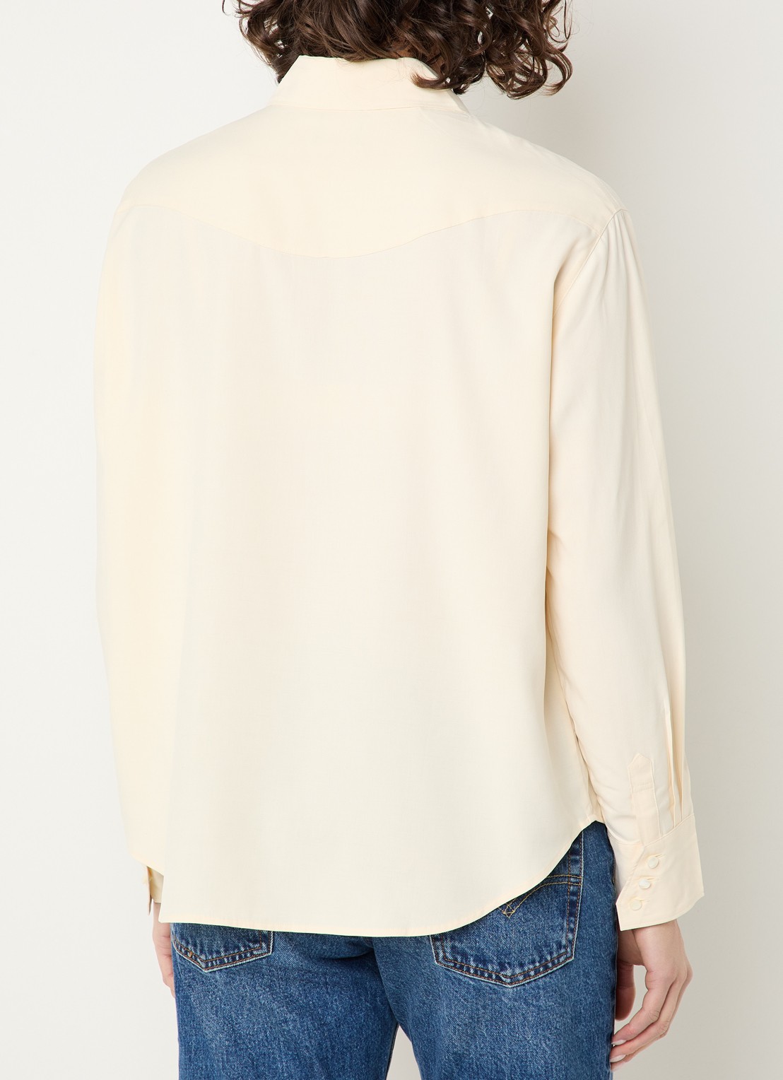 Levi's Blouse van zijde - achterkant 4 lichtgeel