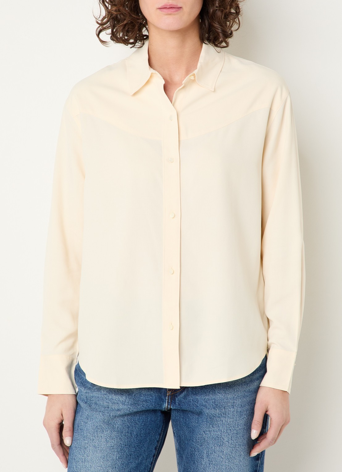 Levi's Blouse van zijde - detail 3 lichtgeel