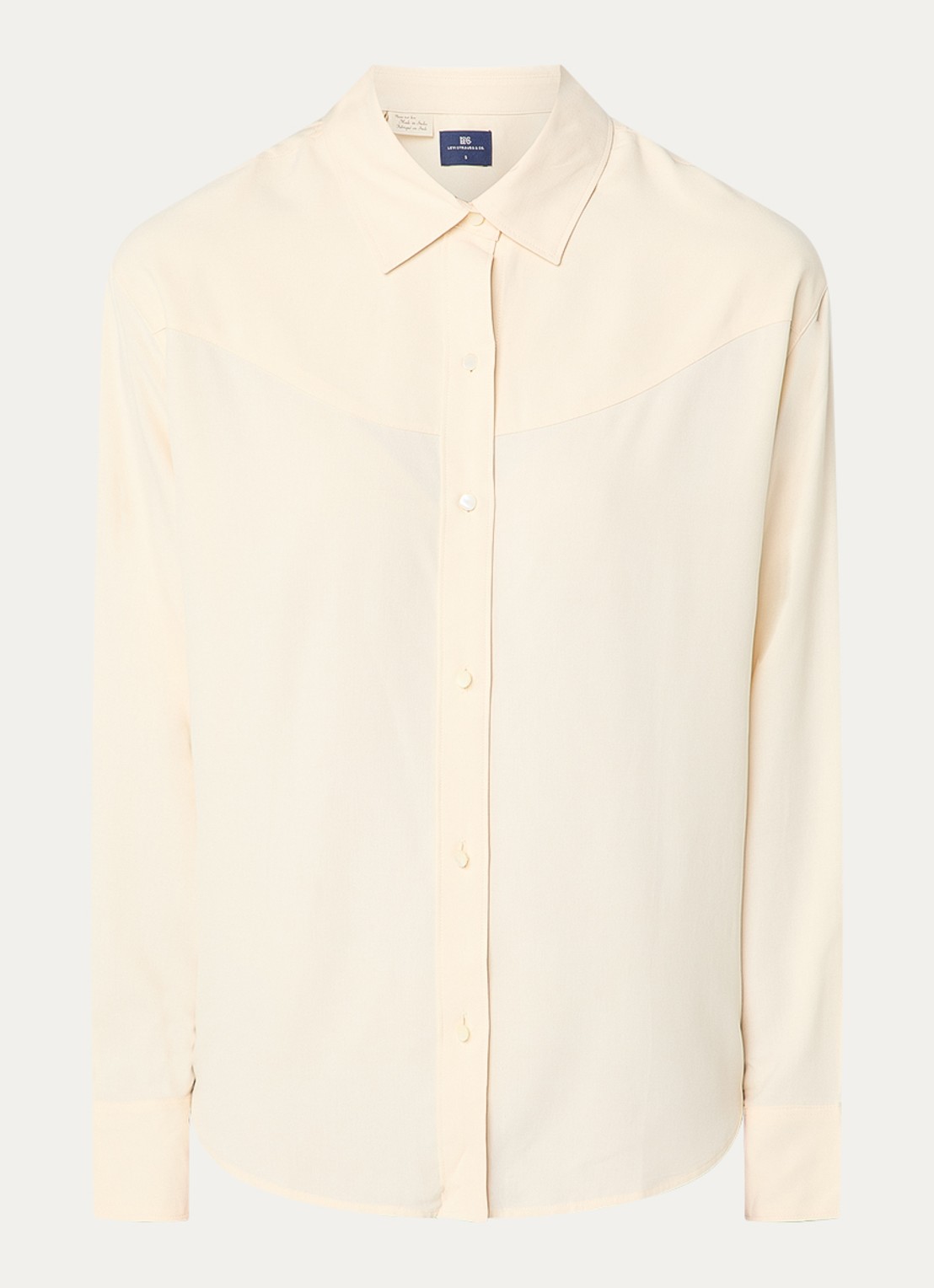 Levi's Blouse van zijde - voorkant lichtgeel