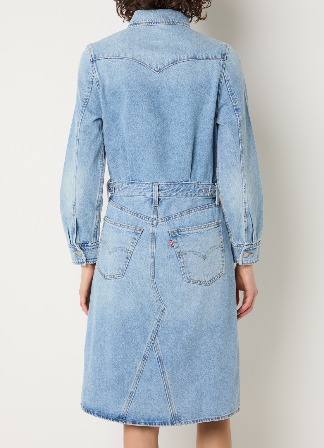 Levi's Blousejurk van denim met borstzakken - achterkant 2 lichtblauw