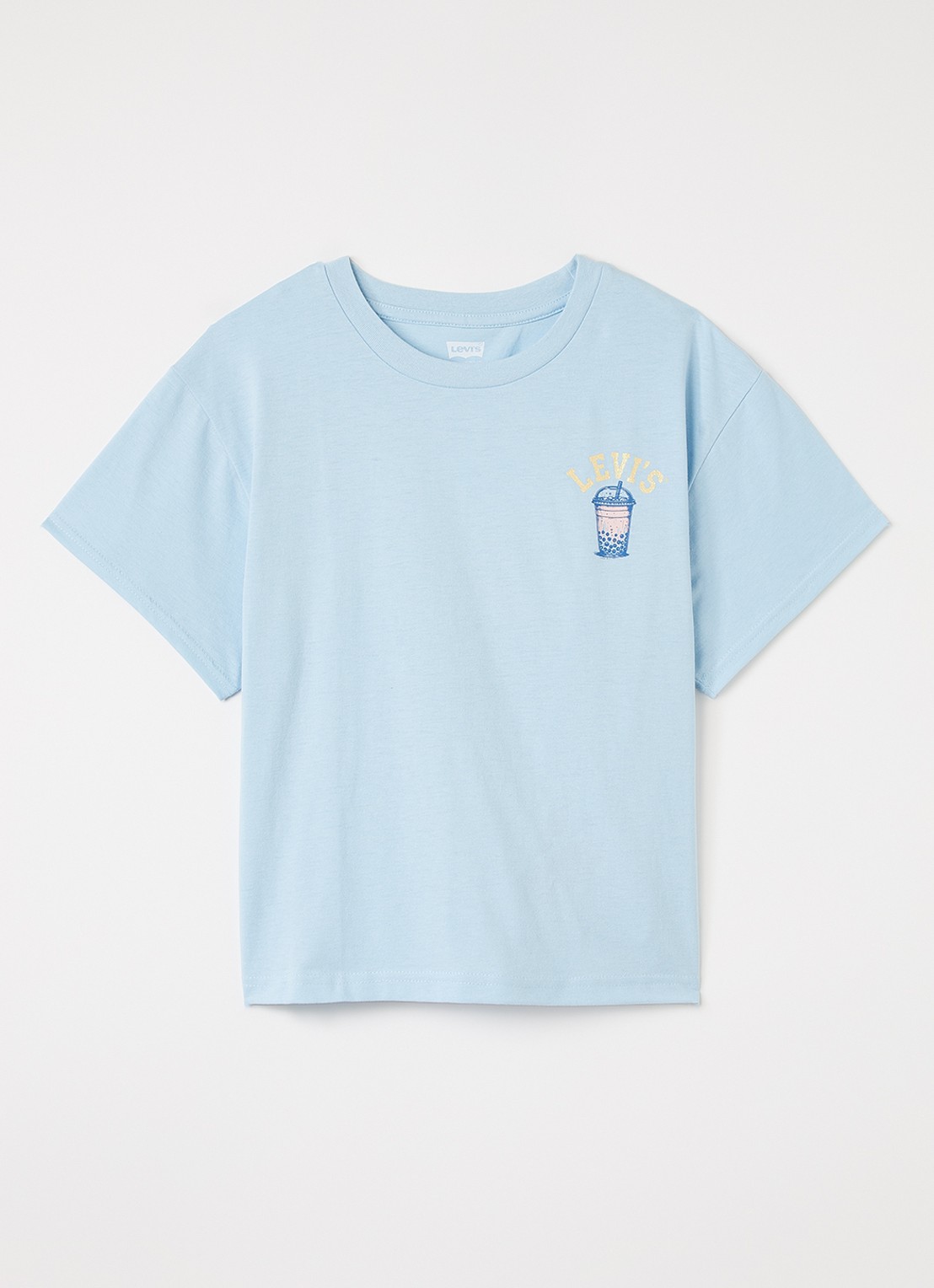 Levi's Boba T-shirt met front- en backprint - voorkant lichtblauw