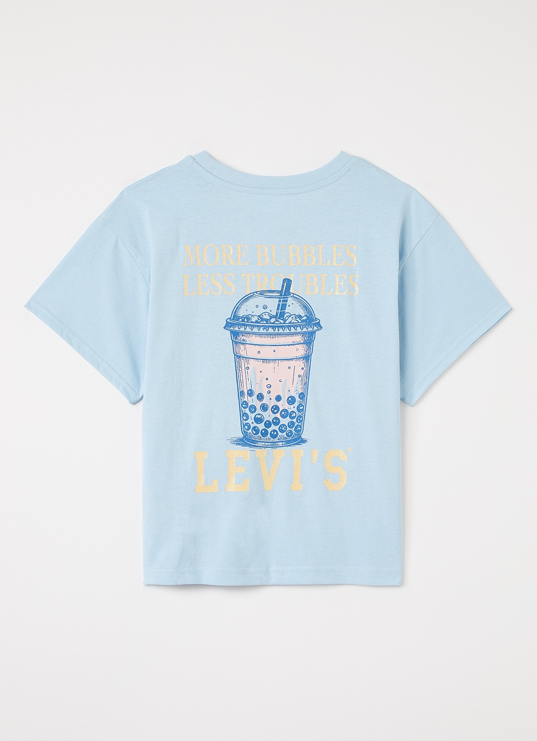 Levi's Boba T-shirt met front- en backprint - voorkant 2 lichtblauw