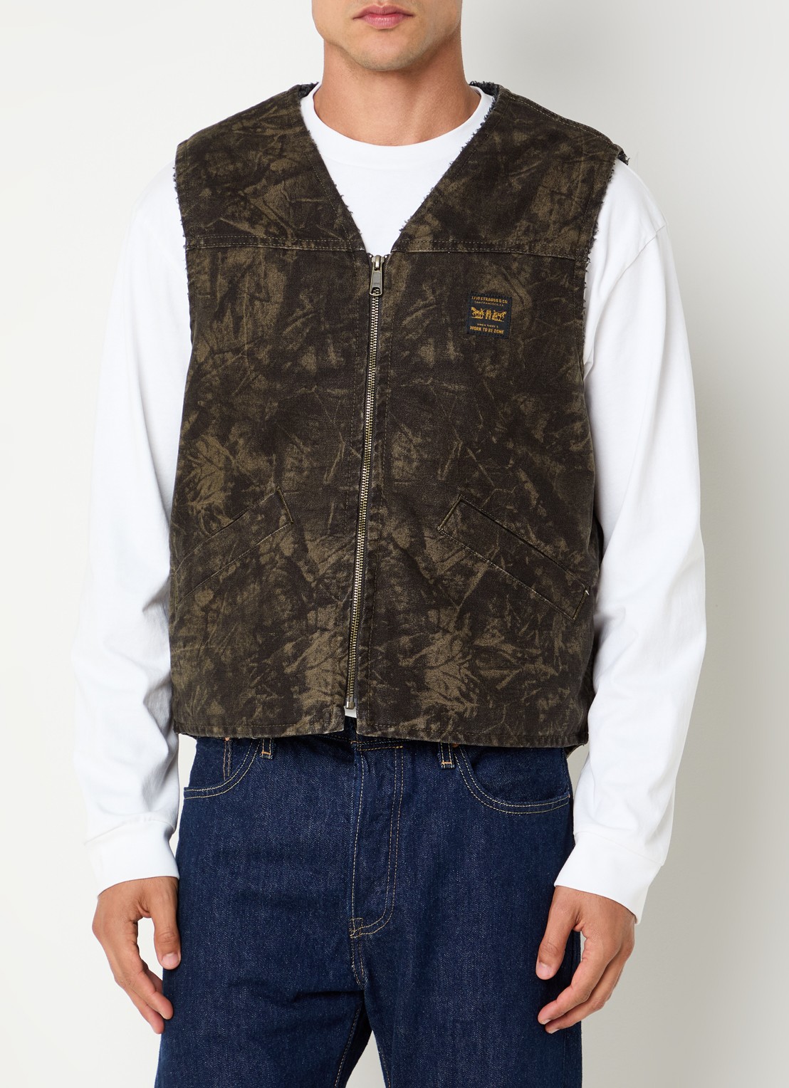 Levi's Bodywarmer met steekzakken - detail 3 bronsgroen