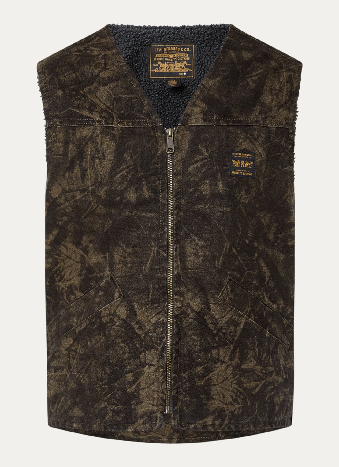 Levi's Bodywarmer met steekzakken - voorkant bronsgroen