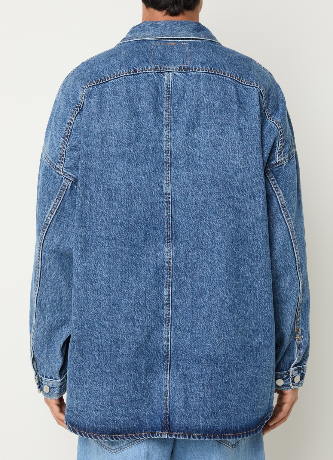 Levi's Bodywarmer van denim met donsvulling - achterkant 4 indigo