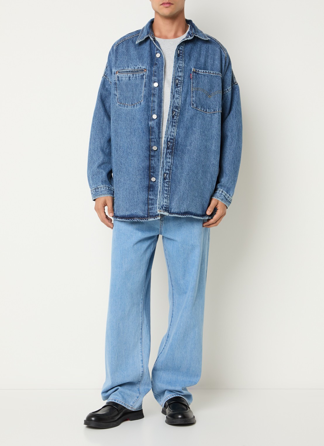 Levi's Bodywarmer van denim met donsvulling - voorkant 2 indigo