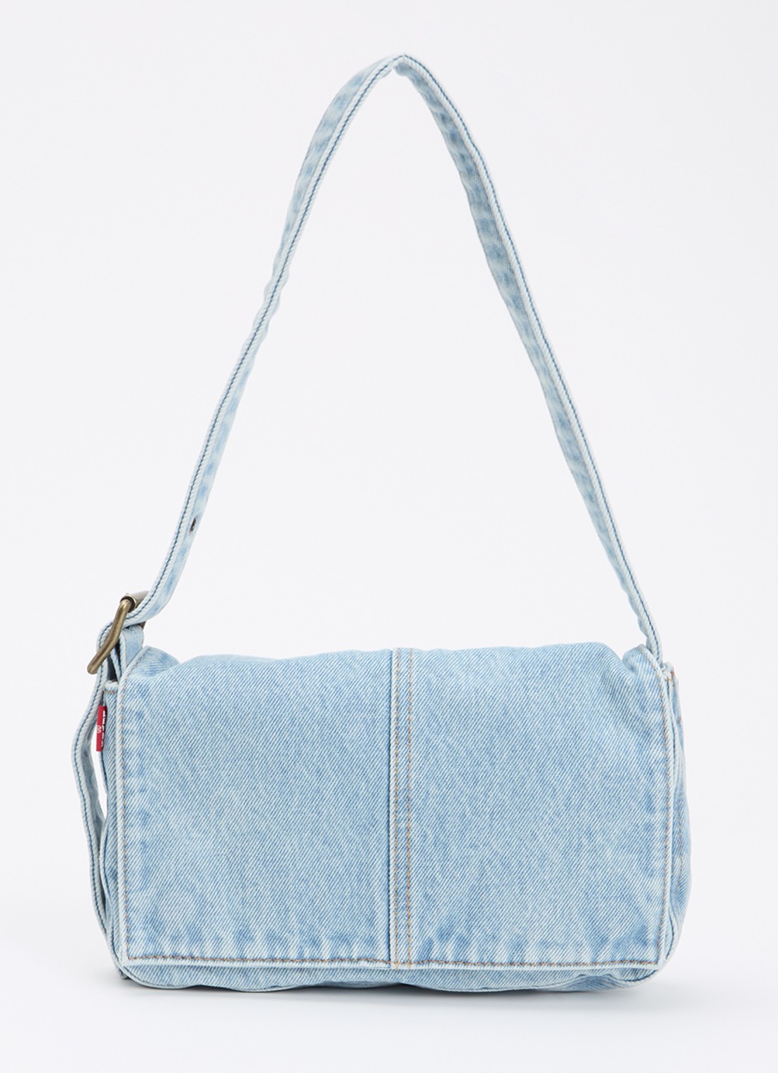 Levi's Brannan schoudertas van denim met verstelbare schouderriem - voorkant 5 lichtblauw