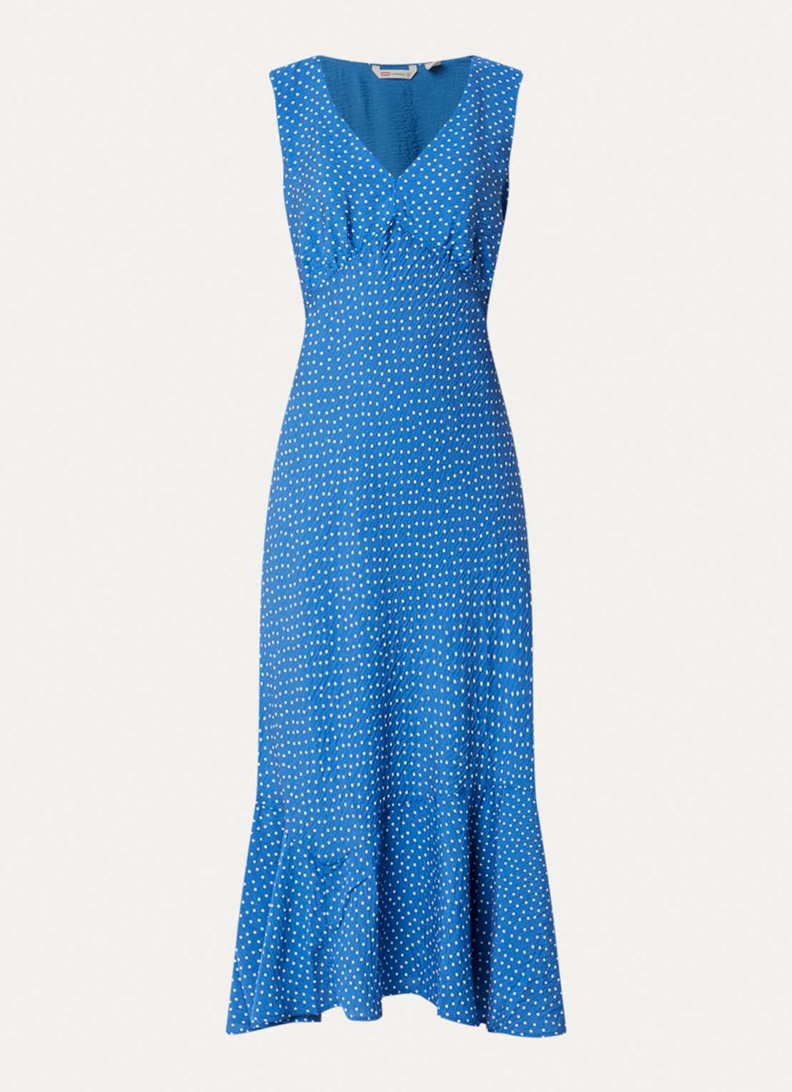 Levi's Brita maxi jurk met strikceintuur - voorkant 3 lichtblauw