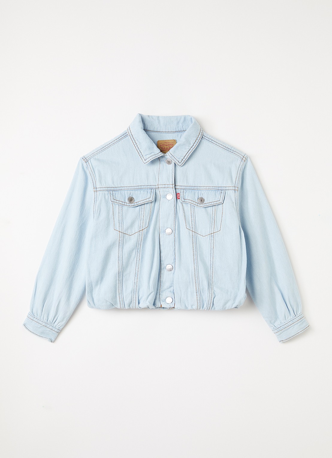 Levi's Bubble spijkerjas met borstzakken - voorkant indigo