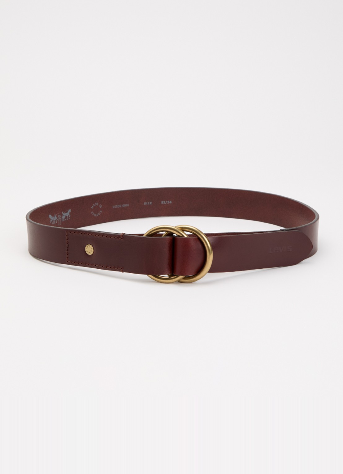 Levi's Camden riem van leer - voorkant kastanjebruin