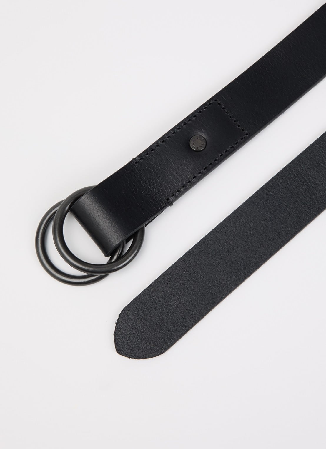 Levi's Camden Ring riem van leer - detail zwart