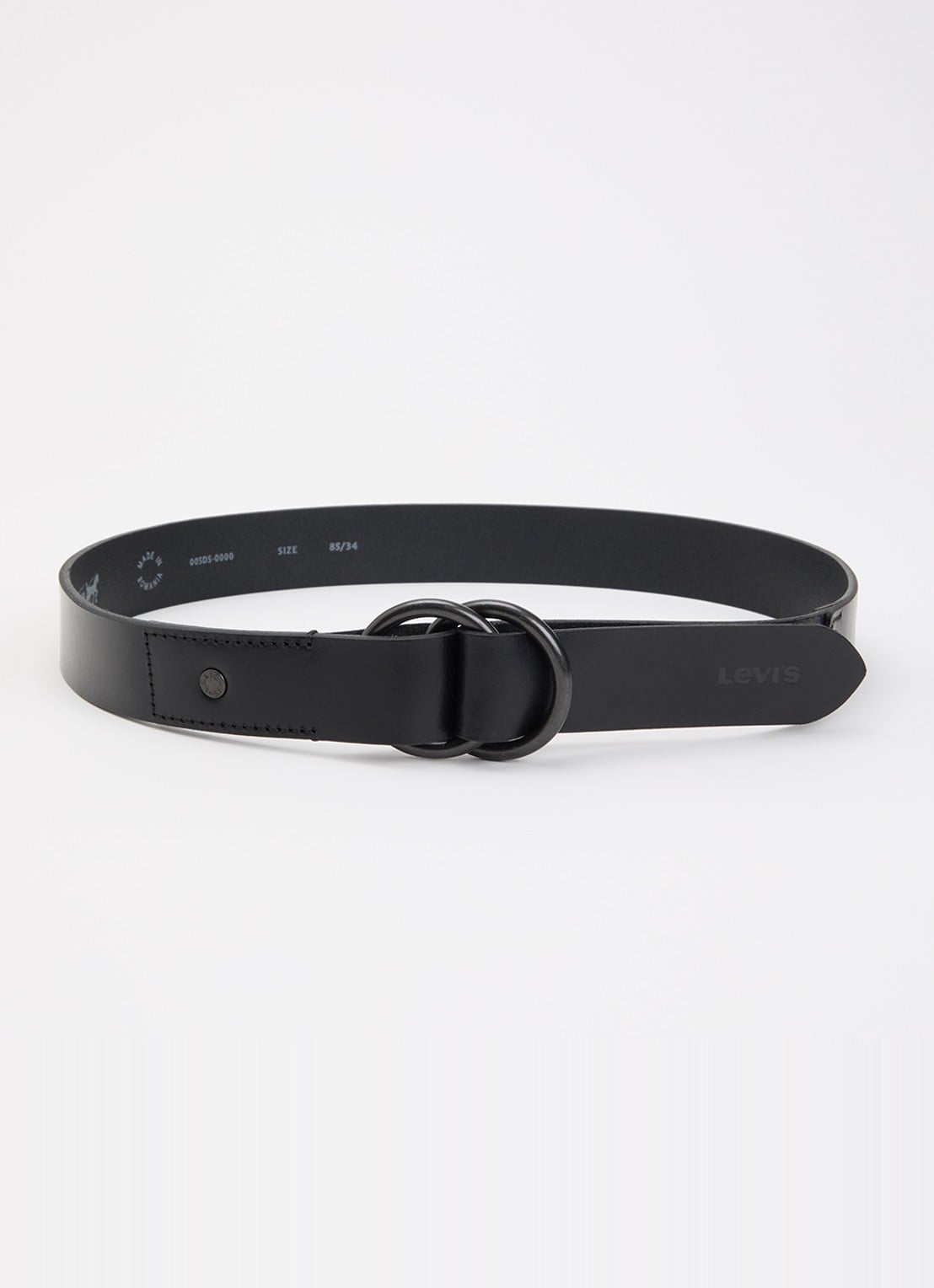 Levi's Camden Ring riem van leer - voorkant 2 zwart