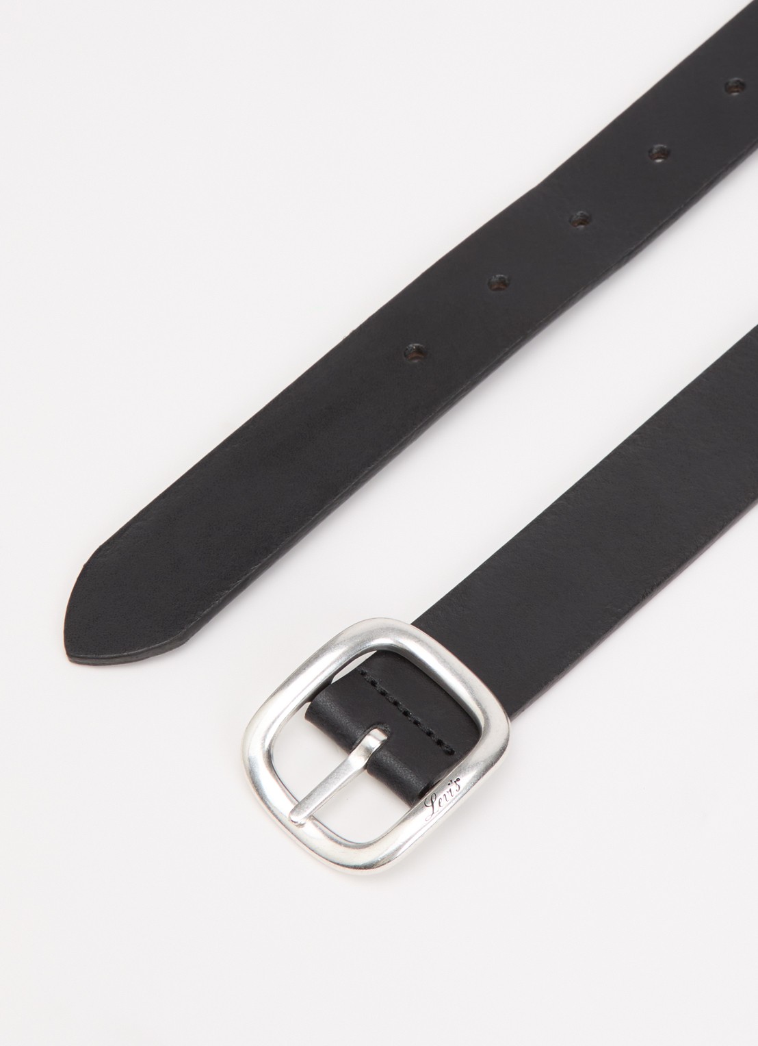 Levi's Cameron reversible riem van leer - detail zwart