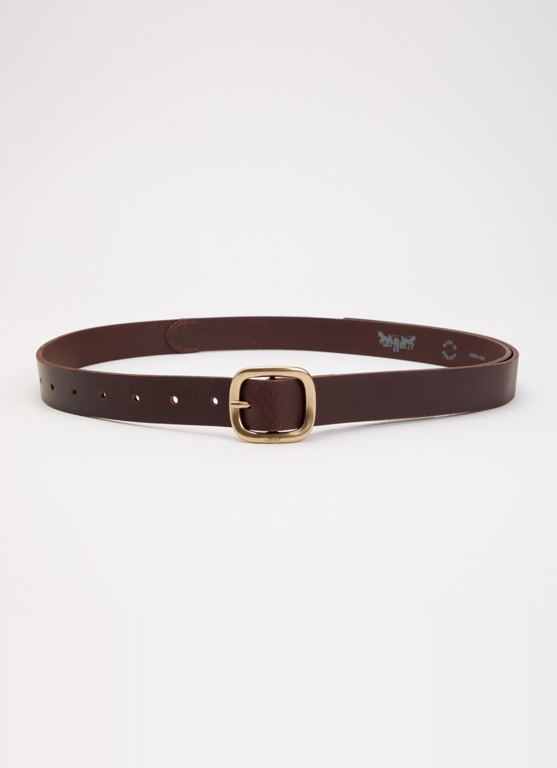 Levi's Cameron riem van leer - voorkant donkerbruin