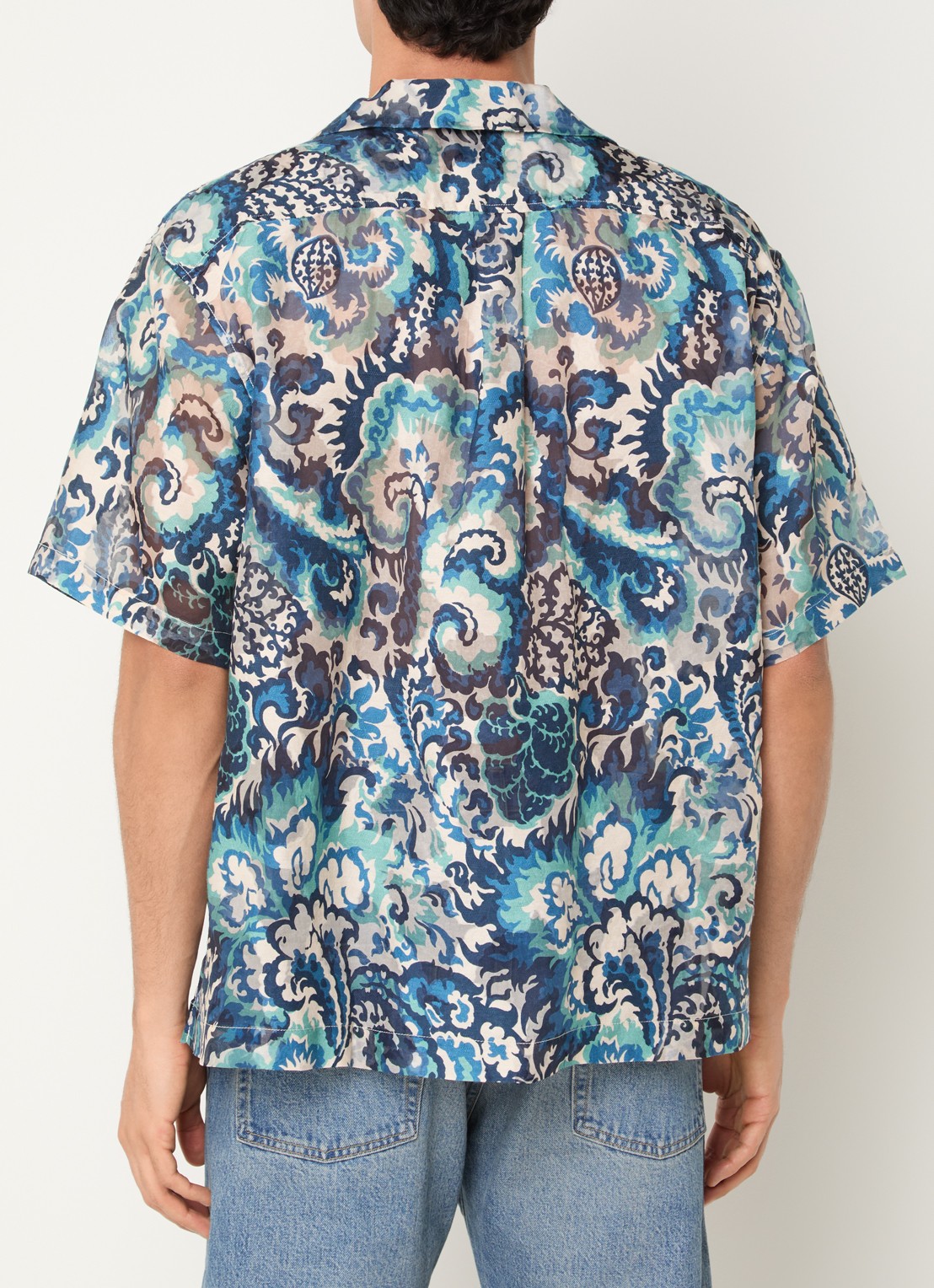 Levi's Camp overhemd print en borstzak - achterkant 4 donkerblauw