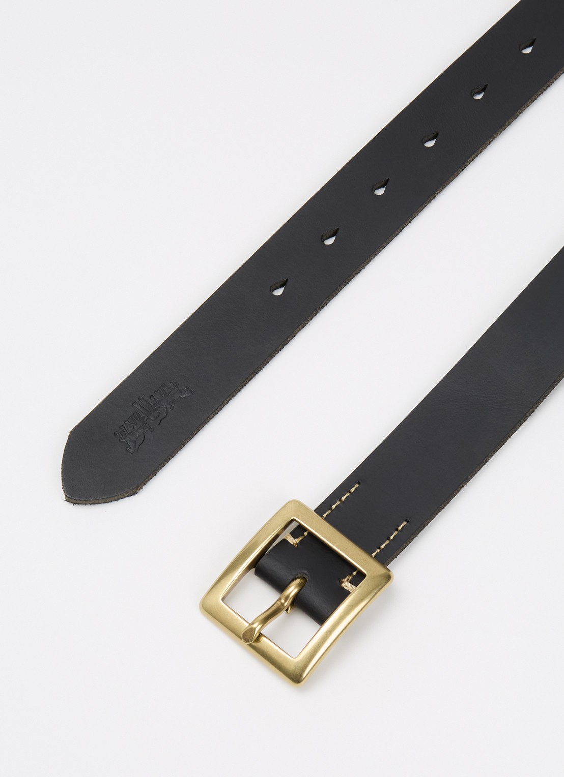 Levi's Casey riem van leer - detail 2 zwart