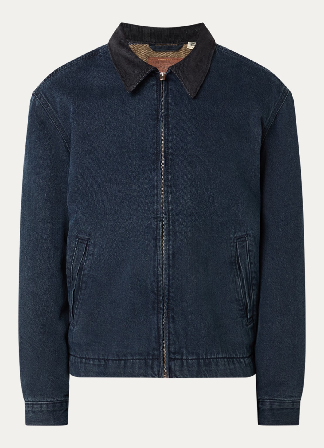Levi's Castro spijkerjas met details van corduroy - voorkant indigo