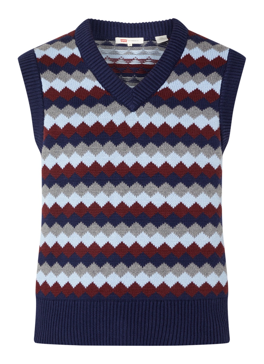 Levi's Charlie fijngebreide spencer in wolblend - voorkant donkerblauw