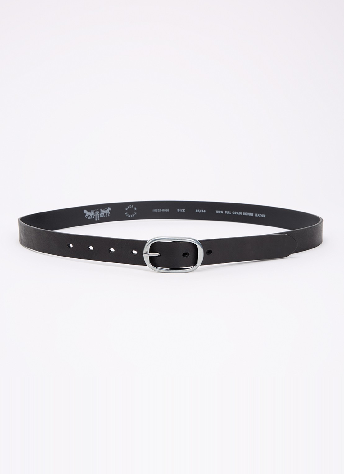 Levi's Charlie riem van leer - voorkant zwart