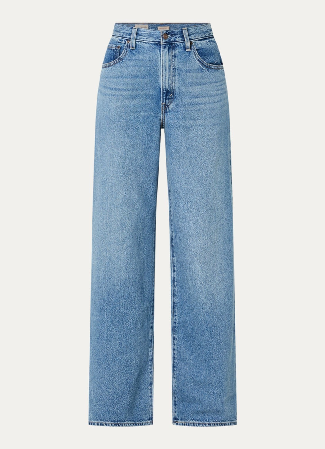 Levi's Cinch high waist wide leg jeans met medium wassing - voorkant indigo