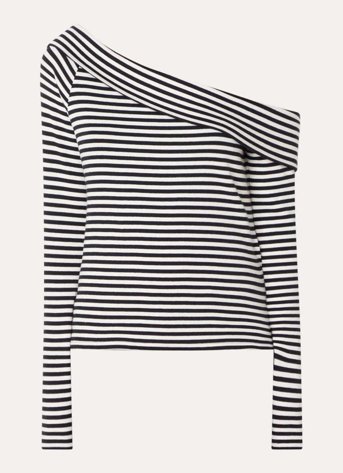 Levi's Clara fijngebreide off shoulder trui met streepprint - voorkant 3 wit