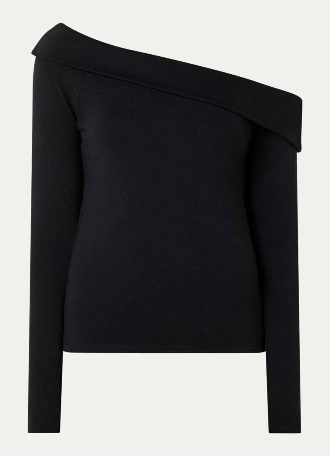 Levi's Clara one shoulder top met overslag - voorkant zwart