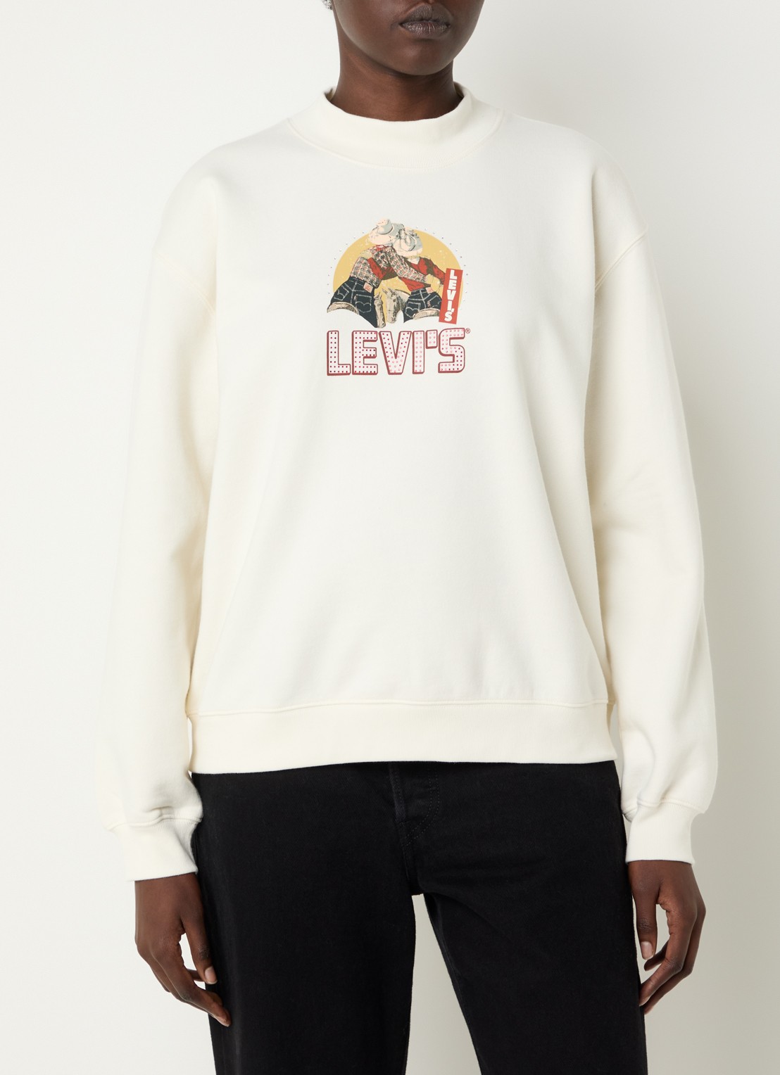 Levi's Collins sweater met logoprint - detail 4 gebroken wit