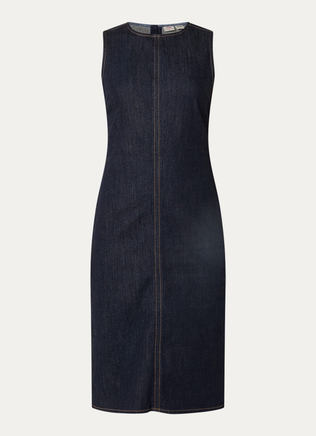 Levi's Column midi kokerjurk van denim  - voorkant 3 indigo