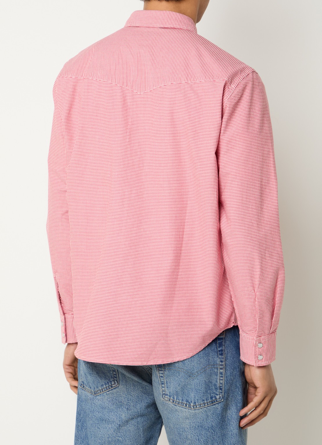 Levi's Comfort fit overshirt met pied-de-poule dessin - achterkant 3 steenrood