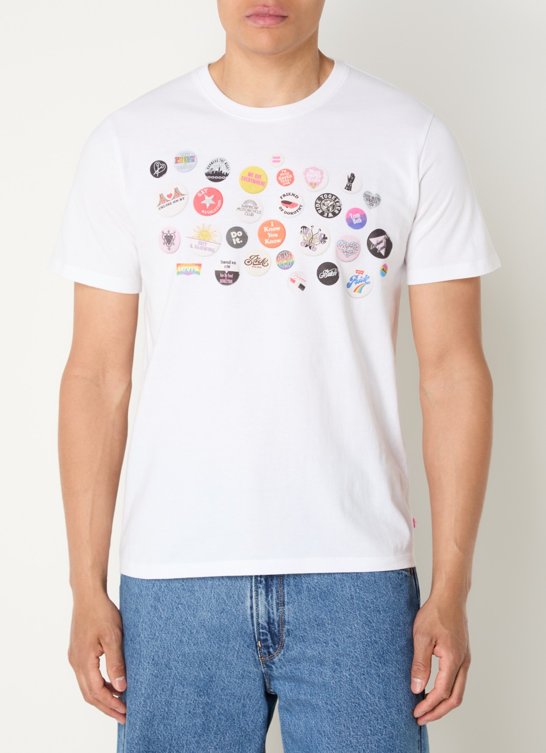 Levi's Community T-shirt met print - detail 3 wit