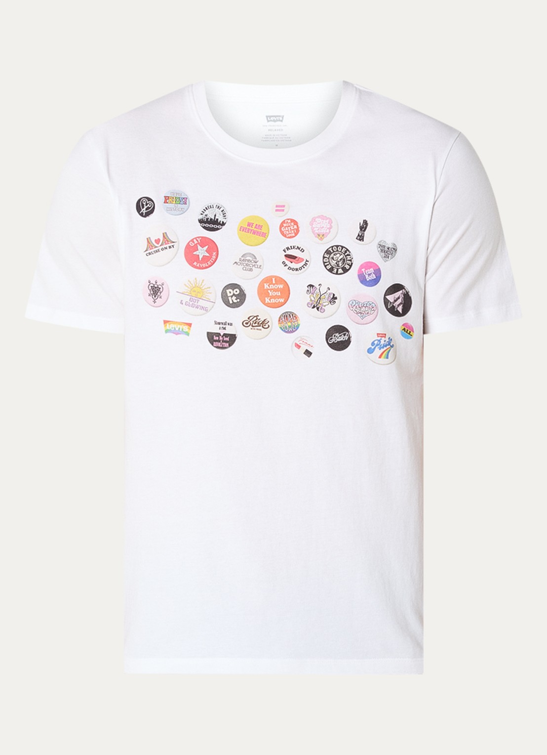 Levi's Community T-shirt met print - voorkant wit