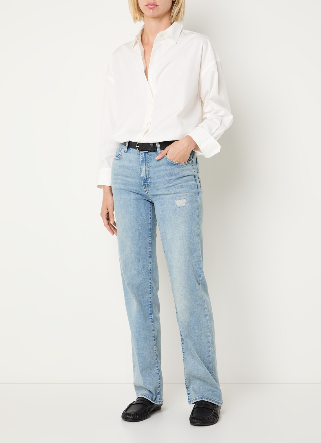 Levi's Core blouse met kraag - voorkant 4 gebroken wit