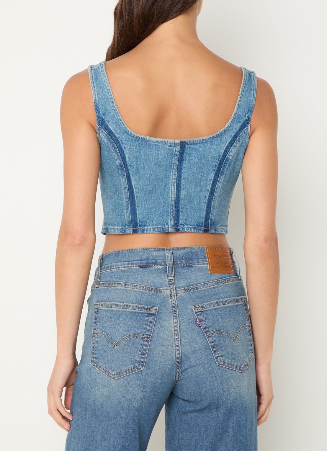 Levi's Crop top van denim - achterkant 4 indigo