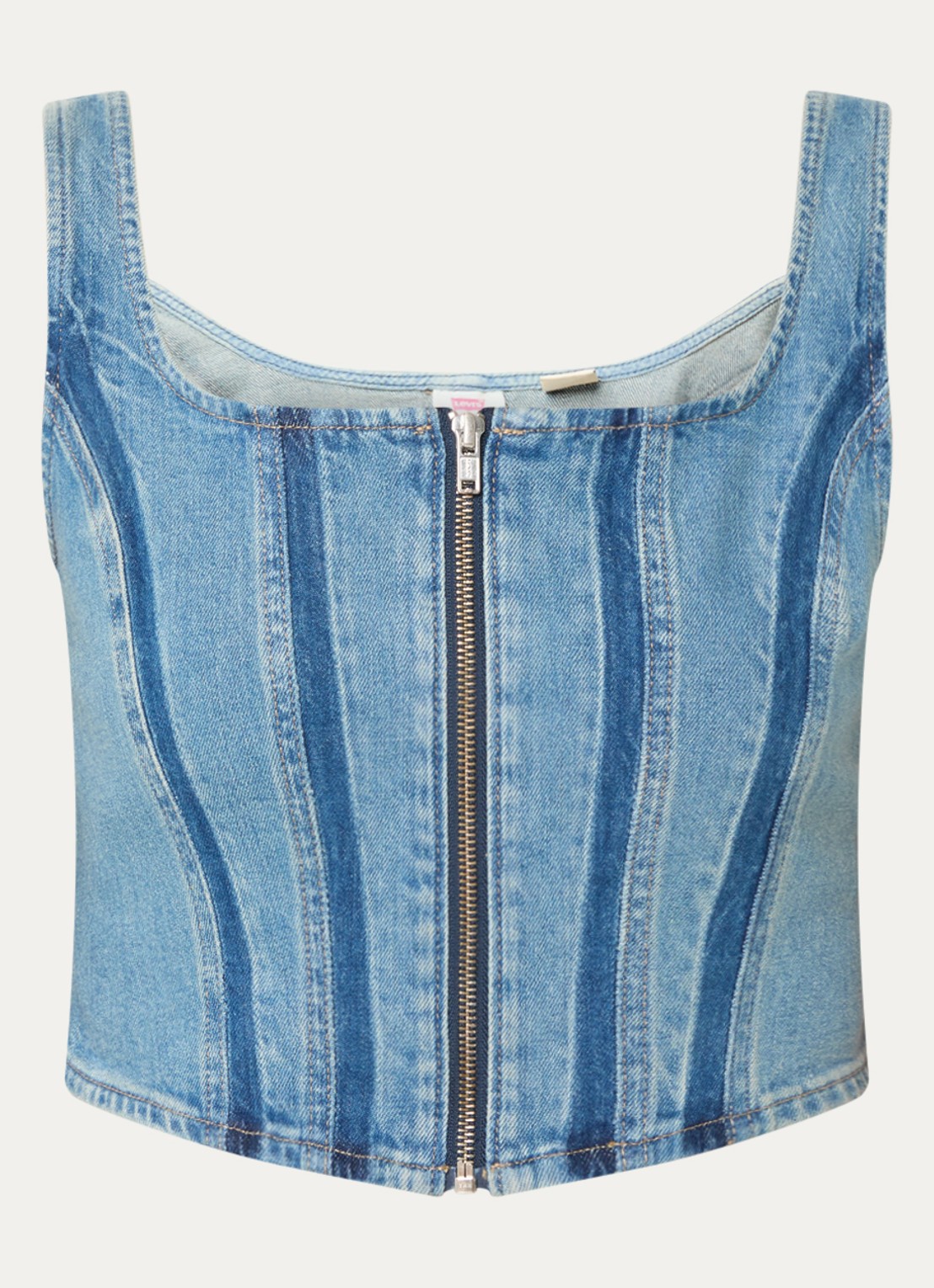 Levi's Crop top van denim - voorkant indigo