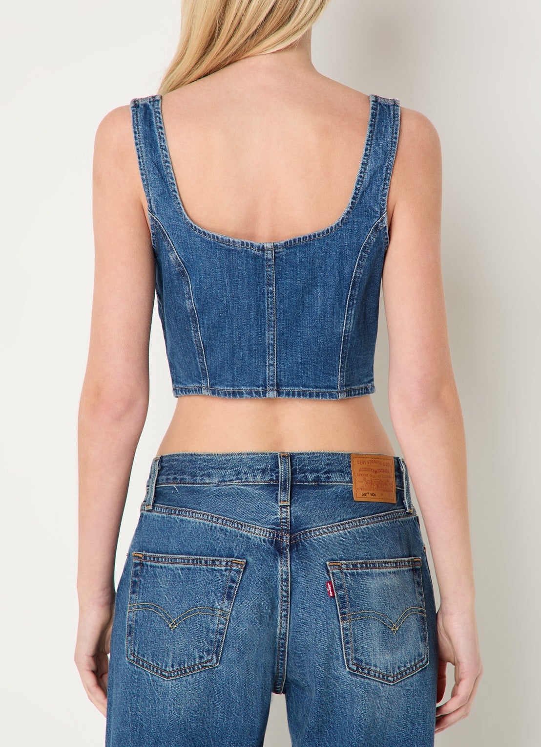 Levi's Crop top van denim - achterkant 3 indigo