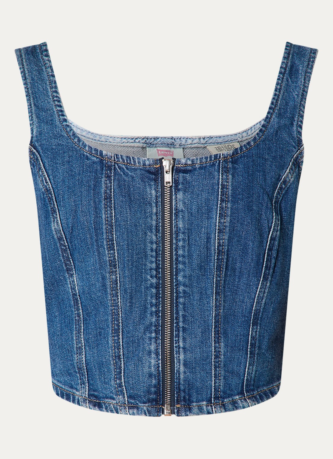 Levi's Crop top van denim - voorkant indigo