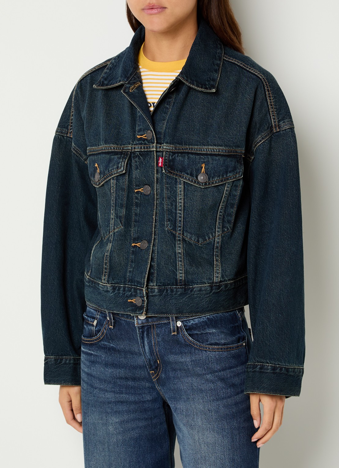 Levi's Cropped spijkerjas met klepzakken - detail 2 indigo