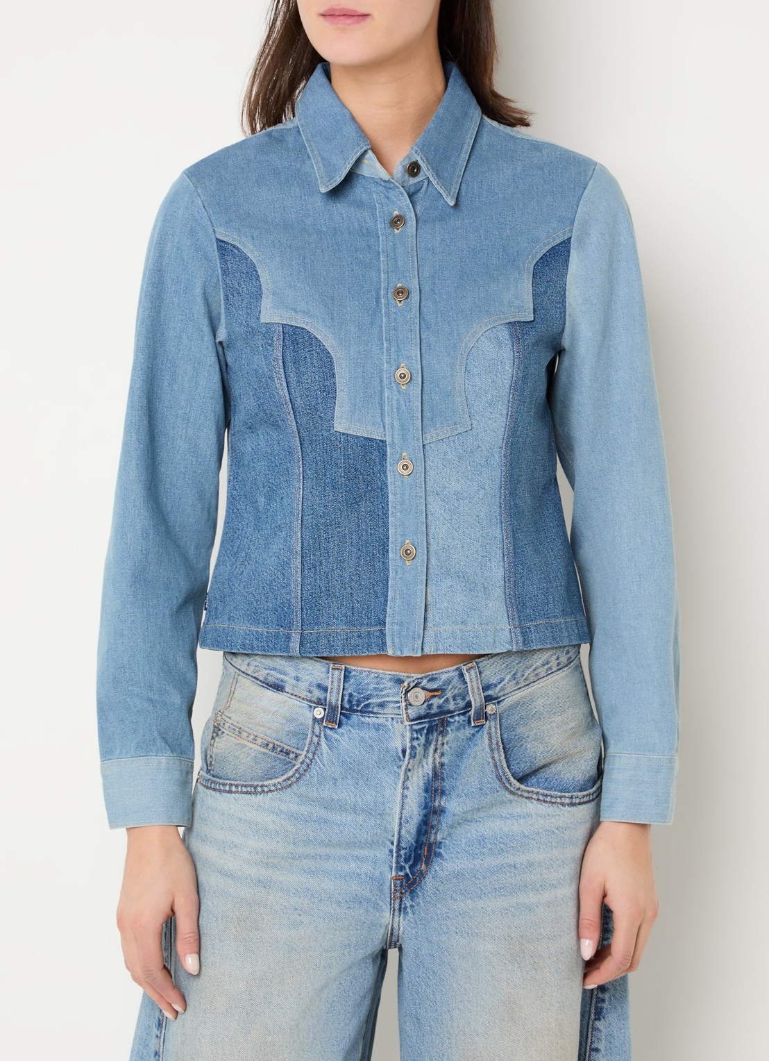 Levi's Cropped spijkerjas met kraag - detail 2 indigo