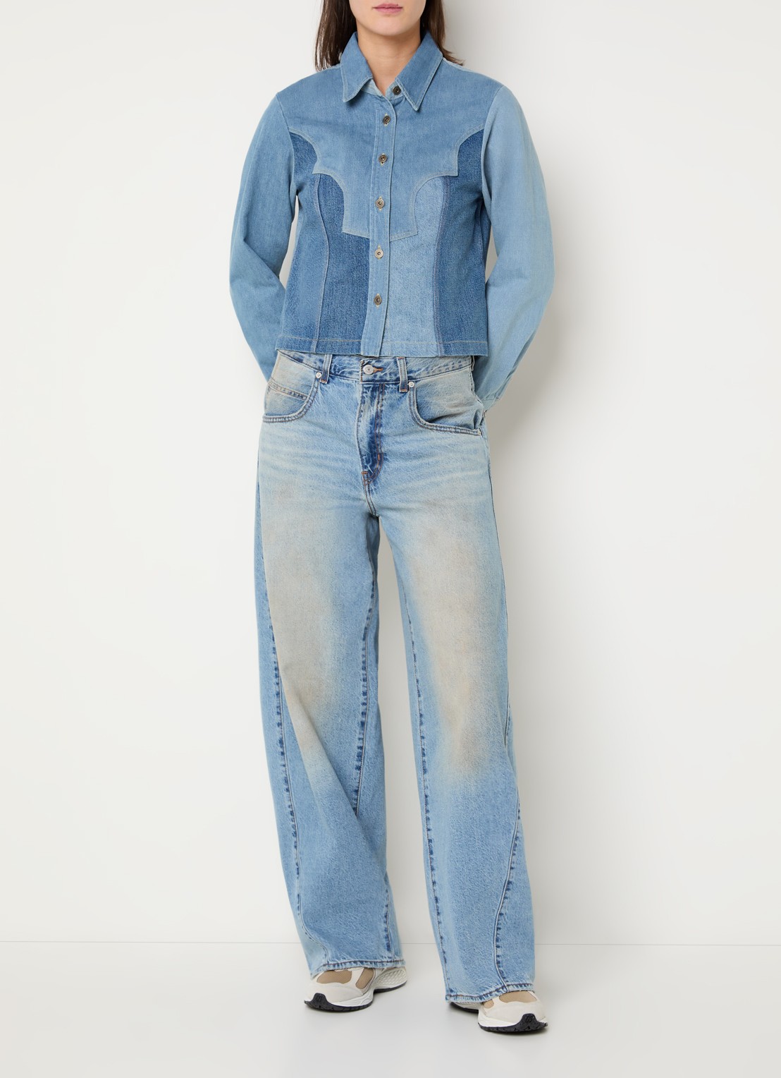 Levi's Cropped spijkerjas met kraag - voorkant 4 indigo
