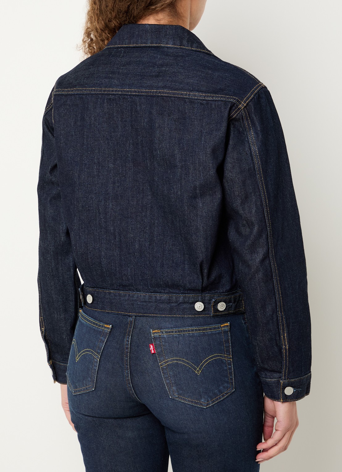 Levi's Cropped spijkerjas met opgestikte zakken - achterkant 4 donkerblauw