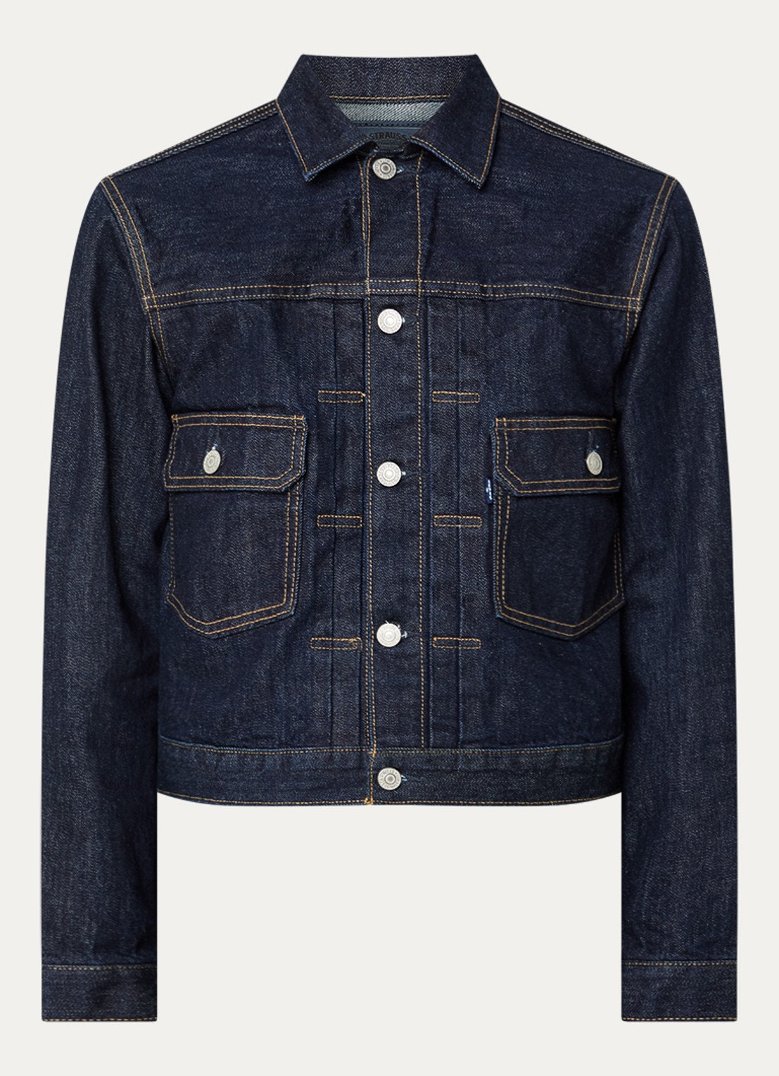 Levi's Cropped spijkerjas met opgestikte zakken - voorkant donkerblauw